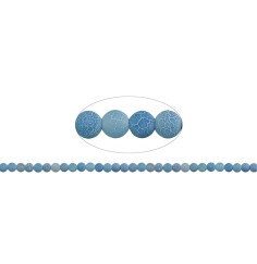 Heilstein & Edelstein-Strang - Kugeln, Achat (Schlangenachat) blau (gef.), matt, 06mm