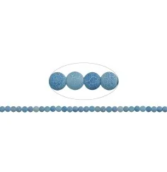 Heilstein & Edelstein-Strang - Kugeln, Achat (Schlangenachat) blau (gef.), matt, 06mm