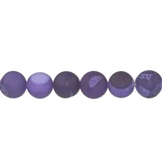 Heilstein & Edelstein-Strang - Kugeln, Achat (Schlangenachat) violett (gef.), matt, 12mm