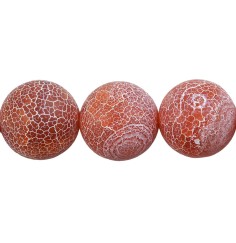 Heilstein & Edelstein-Strang - Kugeln, Achat (Schlangenachat) rot (gef.), matt, 20mm