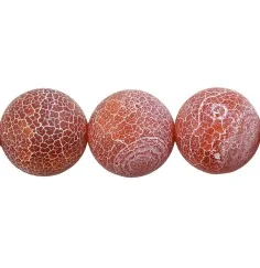 Heilstein & Edelstein-Strang - Kugeln, Achat (Schlangenachat) rot (gef.), matt, 20mm