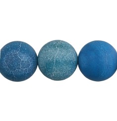 Heilstein & Edelstein-Strang - Kugeln, Achat (Schlangenachat) blau (gef.), matt, 20mm