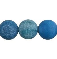 Heilstein & Edelstein-Strang - Kugeln, Achat (Schlangenachat) blau (gef.), matt, 20mm