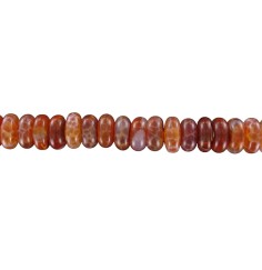 Heilstein & Edelstein-Strang - Button, Achat (Schlangenachat), rot (gef.), 06 x 12mm