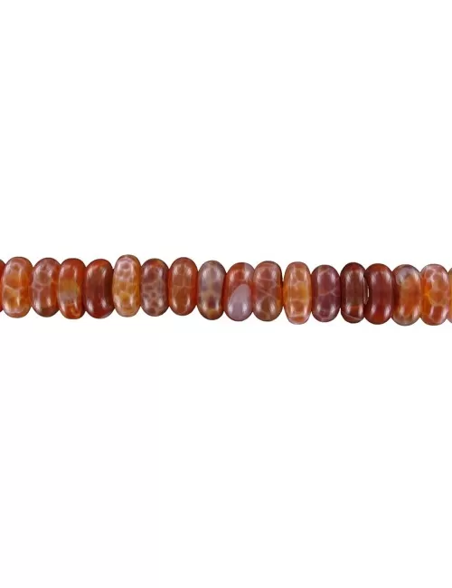 Heilstein & Edelstein-Strang - Button, Achat (Schlangenachat), rot (gef.), 06 x 12mm