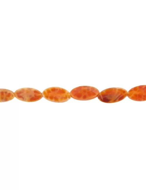 Heilstein & Edelstein-Strang - Navette, Achat (Schlangenachat) rot (gef.), facettiert, 12 x 06mm