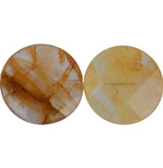 Heilstein & Edelstein-Strang - Coin, Eisenkiesel (gelb), facettiert, 30mm