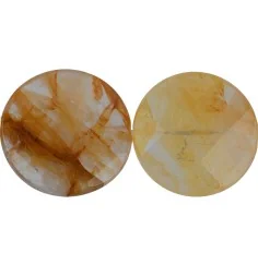 Heilstein & Edelstein-Strang - Coin, Eisenkiesel (gelb), facettiert, 30mm