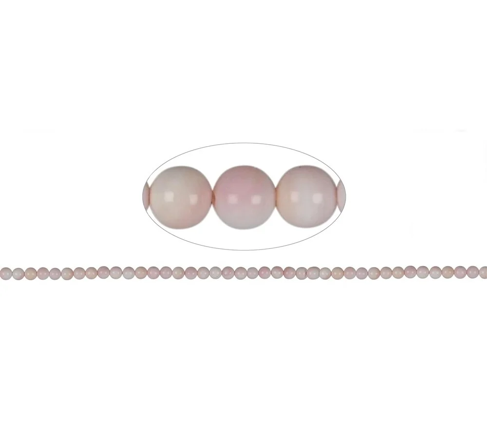 Heilstein & Edelstein-Strang - Kugeln, Perlmutt (rosa), 04mm