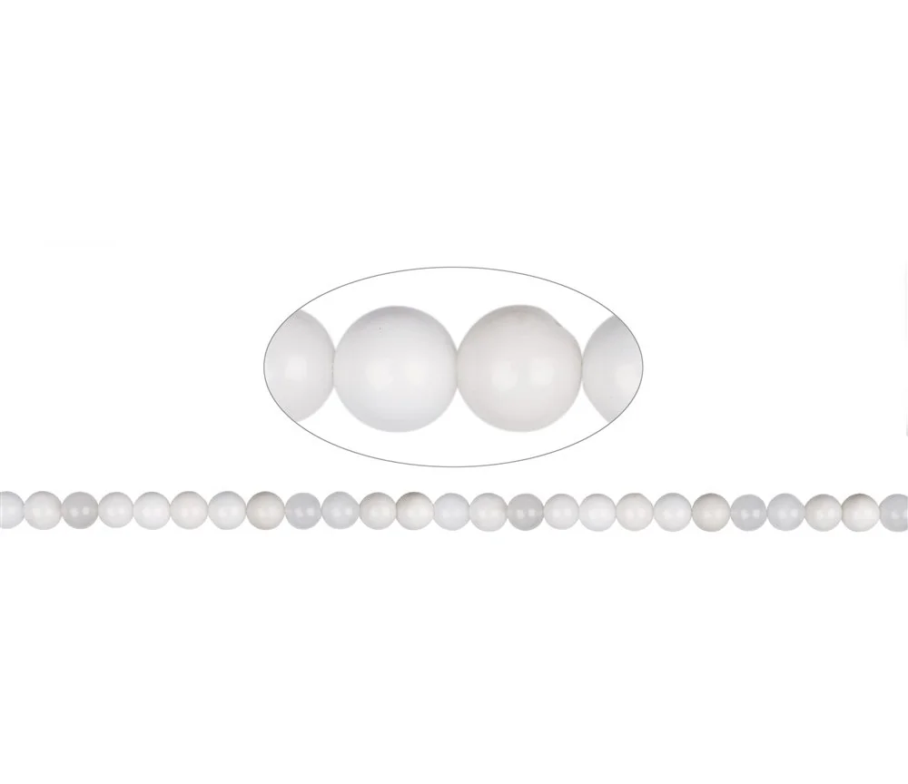 Heilstein & Edelstein-Strang - Kugeln, Achat (weiß-transparent), 08mm