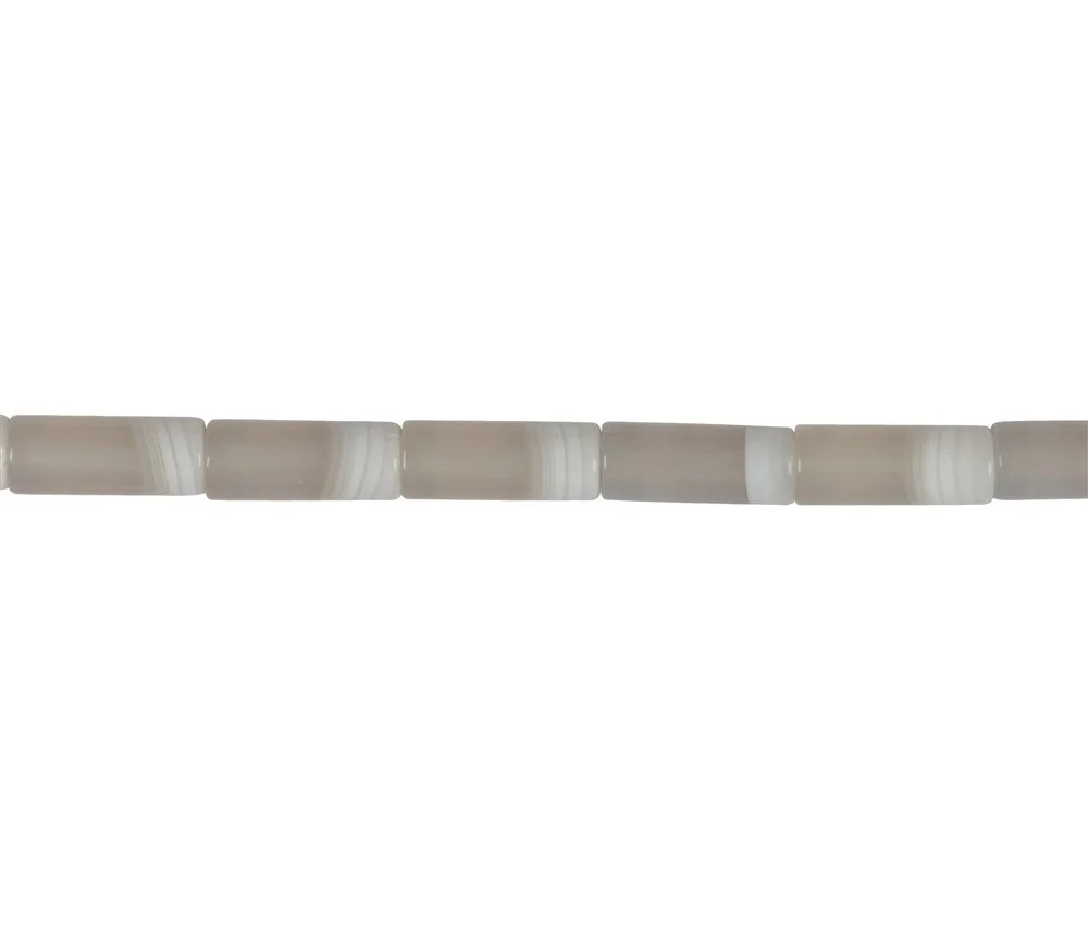 Heilstein & Edelstein-Strang - Zylinder, Achat (creme-weiß), 20 x 8mm (48cm)