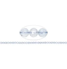 Heilstein & Edelstein-Strang - Kugeln, Topas (weiß-blau), facettiert, 06mm (39cm)