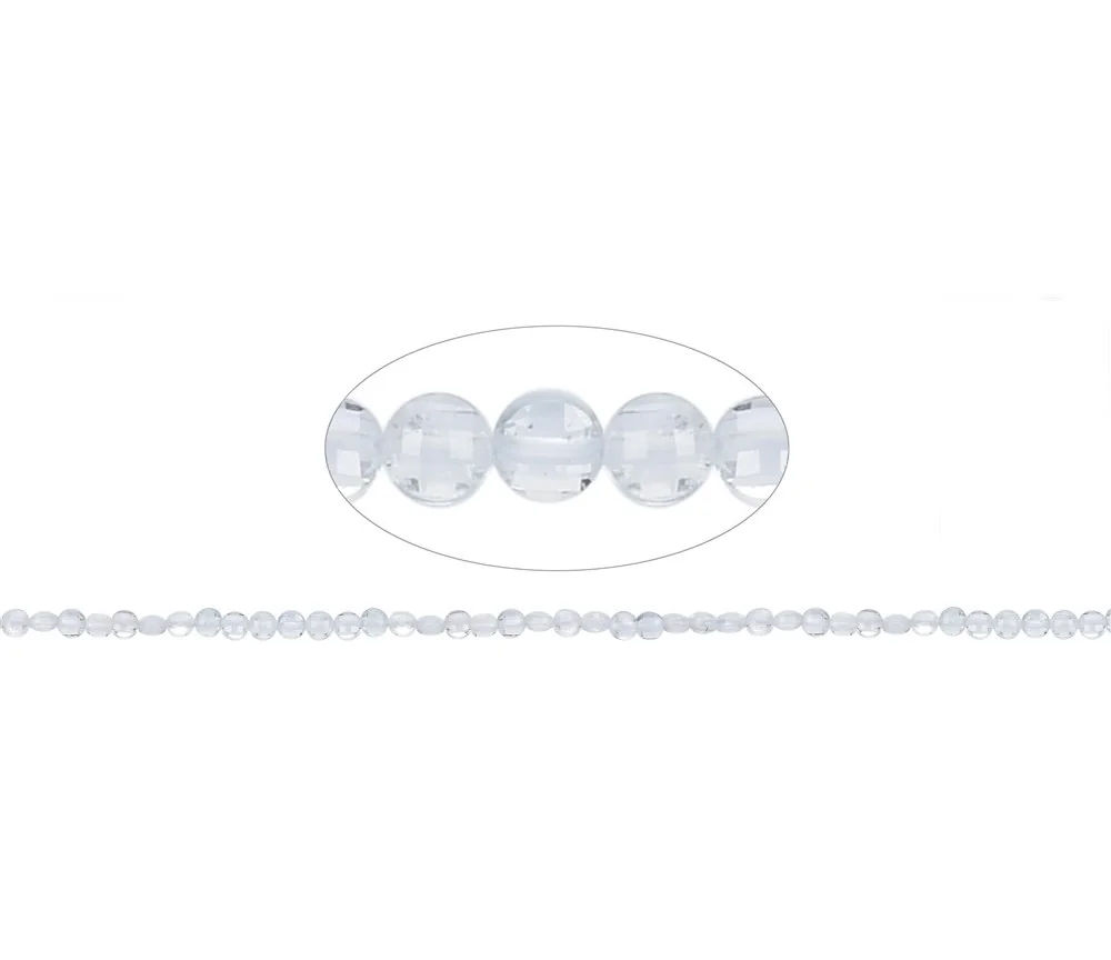 Heilstein & Edelstein-Strang - Scheibe/Coin, Topas (weiß), facettiert, 04mm (39cm)