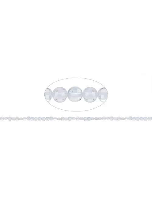 Heilstein & Edelstein-Strang - Scheibe/Coin, Topas (weiß), facettiert, 04mm (39cm)