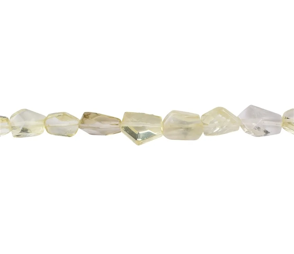 Heilstein & Edelstein-Strang - Nuggets, Limonenquarz (gebr.), 13-16 x 11-13mm, facettiert