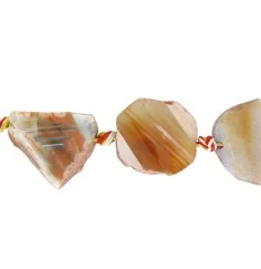 Heilstein & Edelstein-Strang - Freiform-Platten, Achat (rosa), 30-35 x 25-30 x 10-12mm