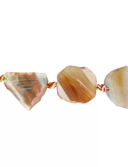 Heilstein & Edelstein-Strang - Freiform-Platten, Achat (rosa), 30-35 x 25-30 x 10-12mm