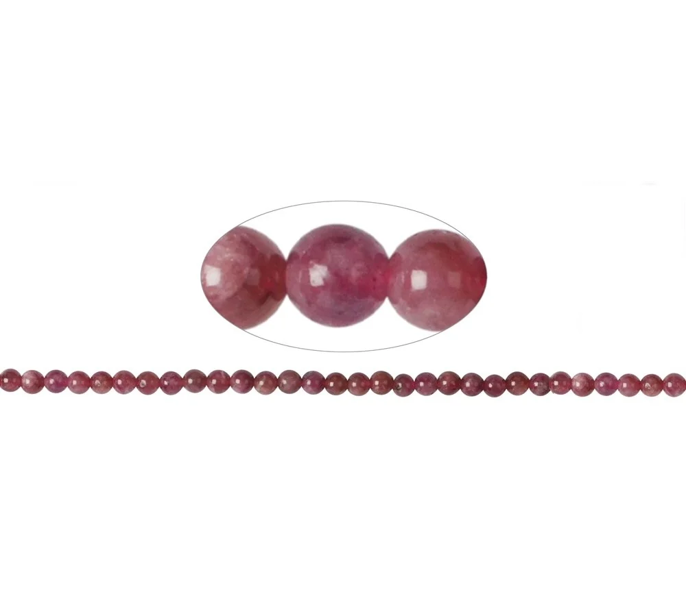 Heilstein & Edelstein-Strang - Kugeln, Turmalin (rosa), 05mm