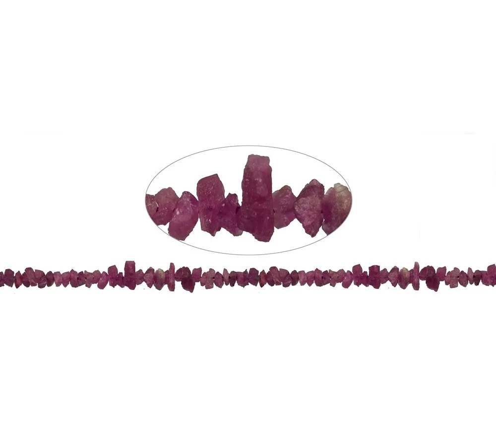 Heilstein & Edelstein-Strang - Splitter roh, Turmalin (rosa), matt, 04 – 08mm