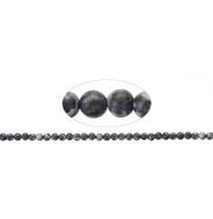 Heilstein & Edelstein-Strang - Kugeln, Gabbro (Mystic Merlinite), matt, 06mm