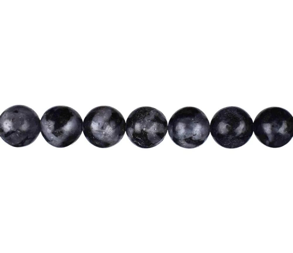 Heilstein & Edelstein-Strang - Kugeln, Gabbro (Mystic Merlinite), 10mm