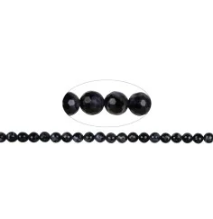 Heilstein & Edelstein-Strang - Kugeln, Gabbro (Mystic Merlinit), facettiert, 06mm (39 cm)