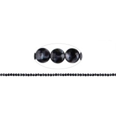 Heilstein & Edelstein-Strang - Coin, Gabbro (Mystic Merlinit), facettiert, 06 x 04mm (39cm)