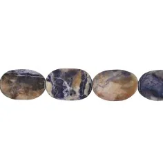 Heilstein & Edelstein-Strang - Freeform flach, Fluorit-Opal (Tiffany Stone), 30 x 20mm