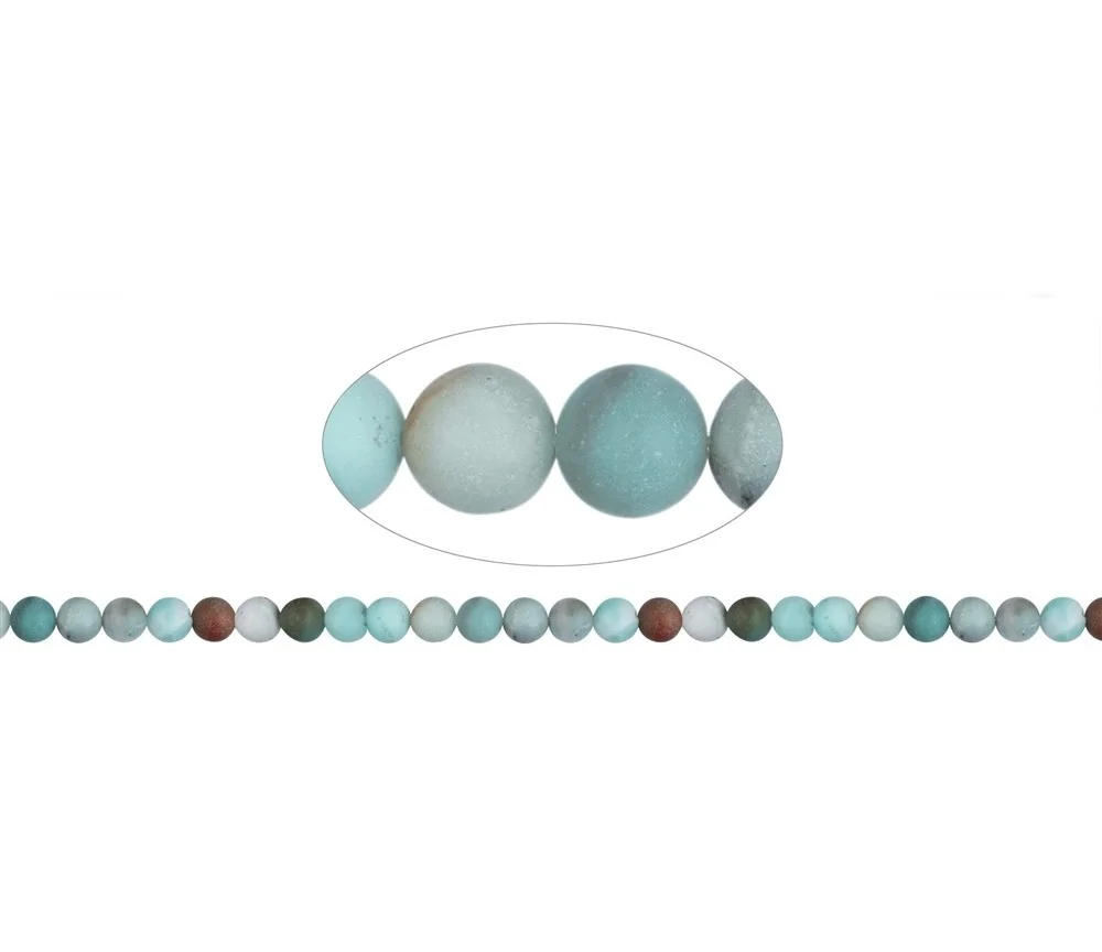 Heilstein & Edelstein-Strang - Kugeln, Amazonit (bunt), matt, 08mm (38cm)