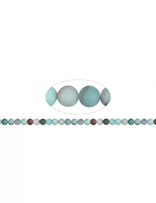 Heilstein & Edelstein-Strang - Kugeln, Amazonit (bunt), matt, 08mm (38cm)