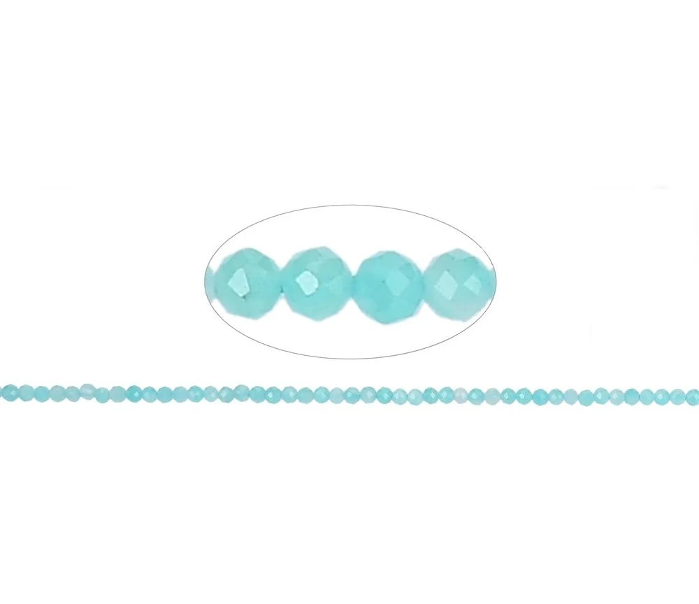Heilstein & Edelstein-Strang - Kugeln, Amazonit, facettiert, 02mm