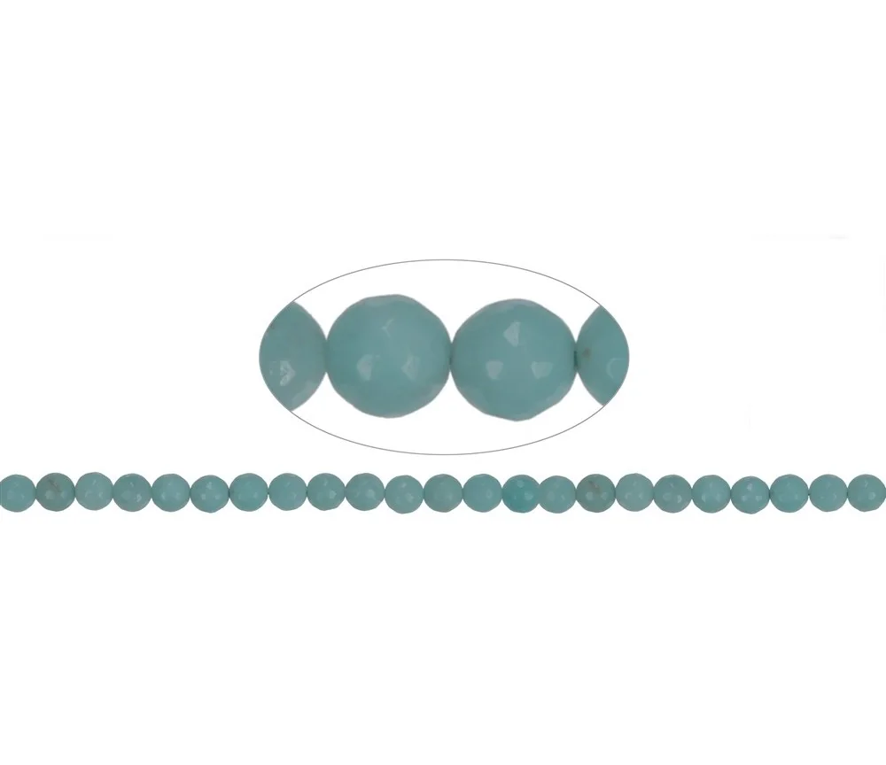 Heilstein & Edelstein-Strang - Kugeln, Amazonit (China), facettiert, 08mm (38cm)