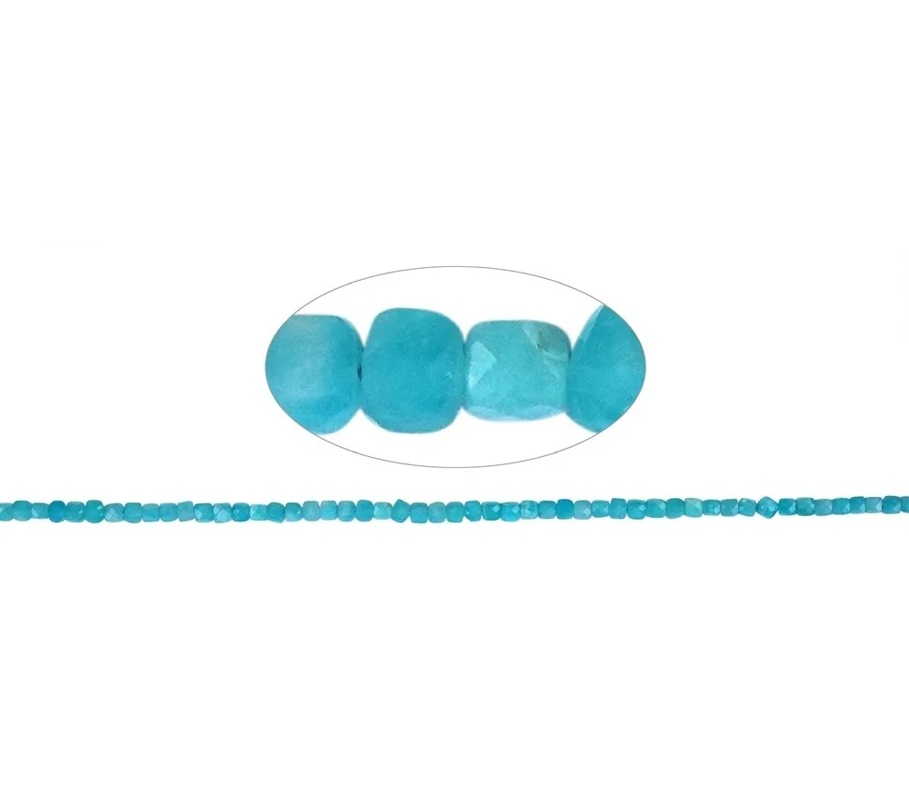 Heilstein & Edelstein-Strang - Würfel, Amazonit, facettiert, 04mm (39cm)