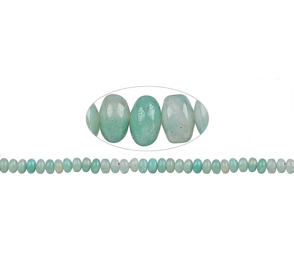 Heilstein & Edelstein-Strang - Button, Amazonit (hell), 03 x 06mm