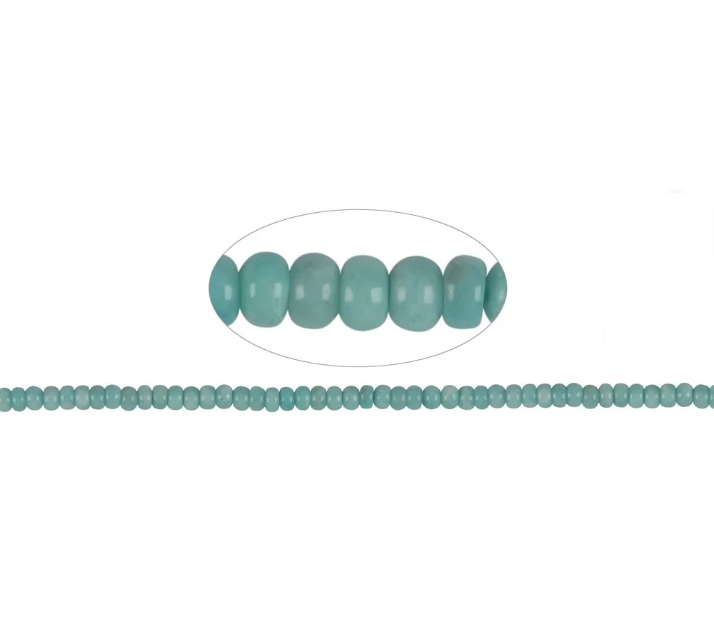 Heilstein & Edelstein-Strang - Button, Amazonit AA, 03 x 06mm