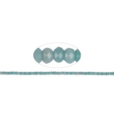 Heilstein & Edelstein-Strang - Button, Amazonit (hell), facettiert, 03 x 05mm