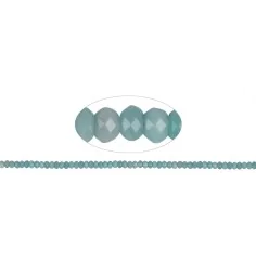 Heilstein & Edelstein-Strang - Button, Amazonit (hell), facettiert, 03 x 05mm