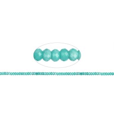 Heilstein & Edelstein-Strang - Button, Amazonit (hell) extra, facettiert, 03 x 05mm