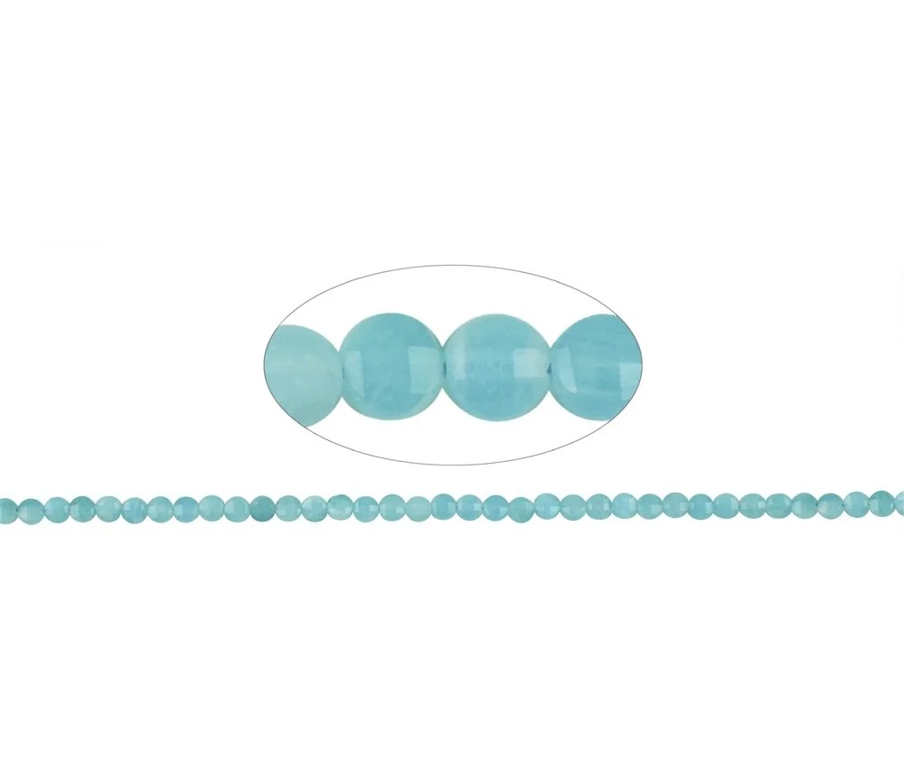 Heilstein & Edelstein-Strang - Coin, Amazonit (hell), facettiert, 04mm