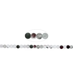 Heilstein & Edelstein-Strang - Kugeln, Inklusenquarz, matt, 04mm