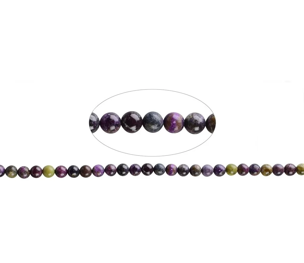 Heilstein & Edelstein-Strang - Kugeln, Stichtit in Matrix, 07,5mm