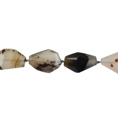 Heilstein & Edelstein-Strang - Nuggets, Achat (Montana-Achat), grob facettiert, 18-23 x 13-15cm