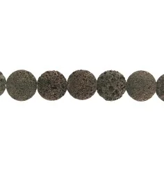 Heilstein & Edelstein-Strang - Button, Lava (braun), 18 x 10mm