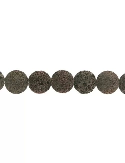 Heilstein & Edelstein-Strang - Button, Lava (braun), 18 x 10mm