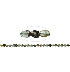 Heilstein & Edelstein-Strang - Nuggets flach, Inklusenquarz, 08-10 x 05-07mm