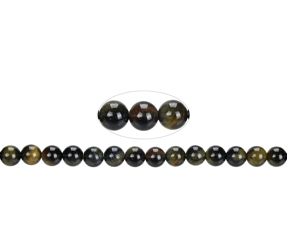Heilstein & Edelstein-Strang - Kugeln, Tigerauge (Mix), 08mm