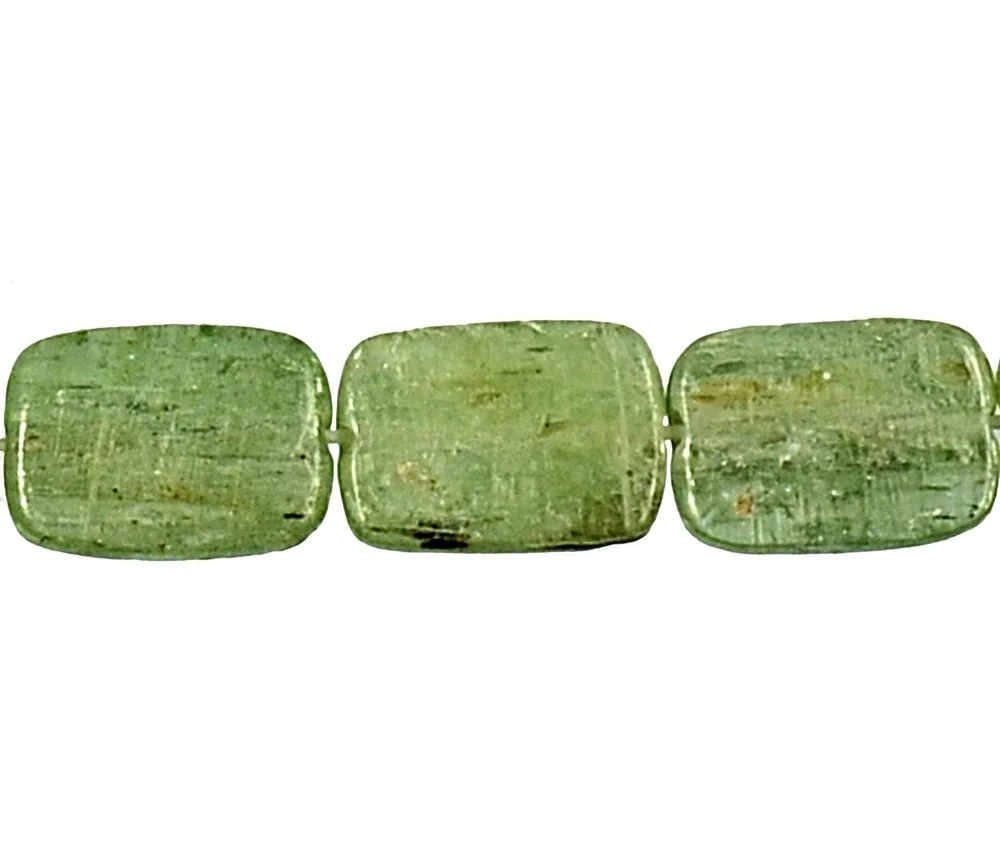 Heilstein & Edelstein-Strang - Rechteck flach, Disthen (grün), 14 x 10mm