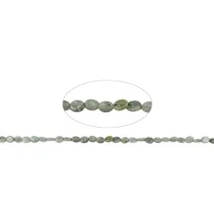 Heilstein & Edelstein-Strang - Linse, Disthen grün (stab.), 09 x 07mm