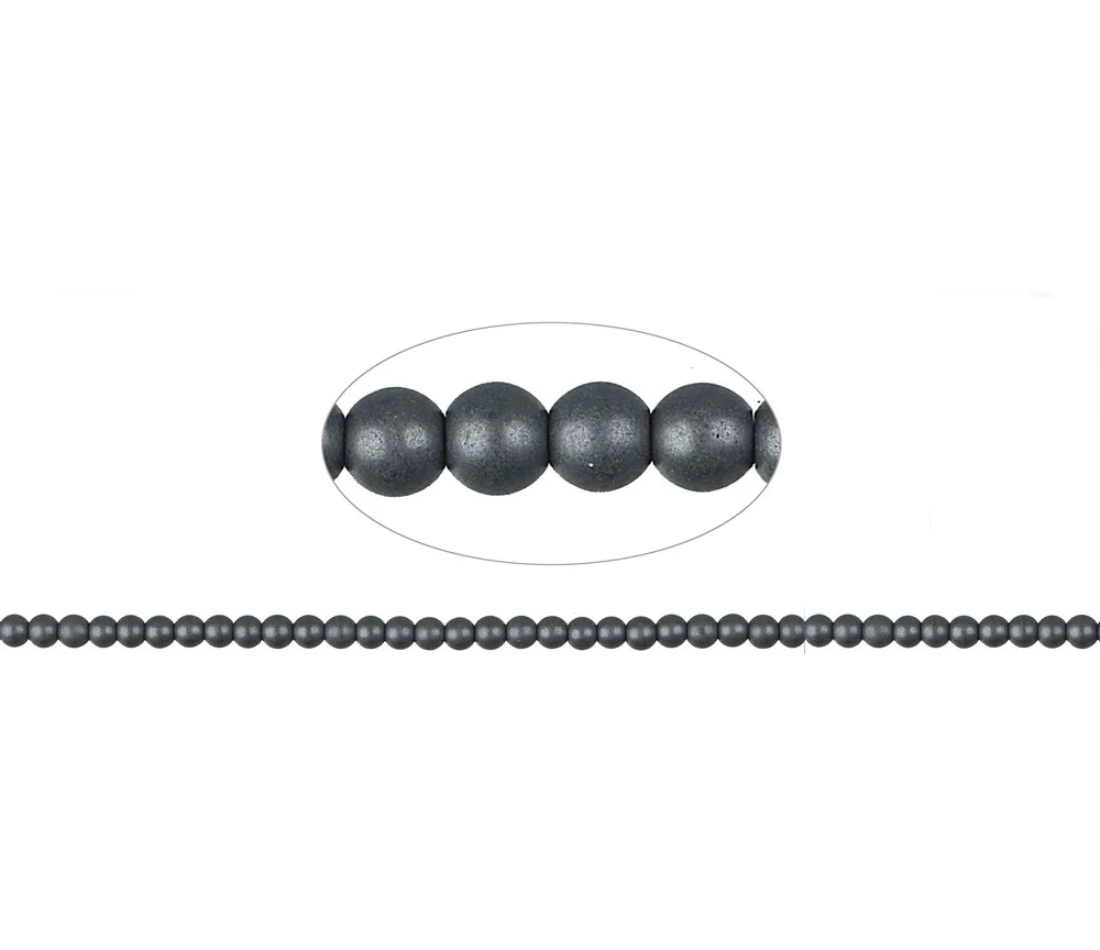 Heilstein & Edelstein-Strang - Kugeln, Hämatin, 04mm, matt