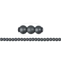 Heilstein & Edelstein-Strang - Kugeln, Hämatin, 08mm, matt